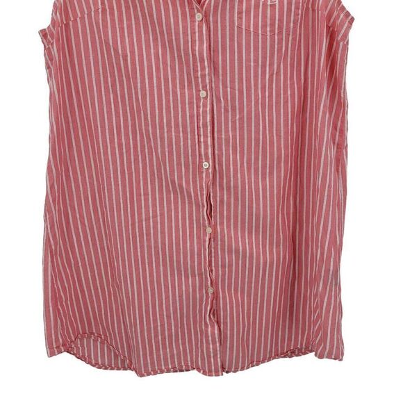 Y2K Ralph Lauren Shirt Dress XL Pink Striped Button Front Cotton Logo Nautical - Picture 7 of 10